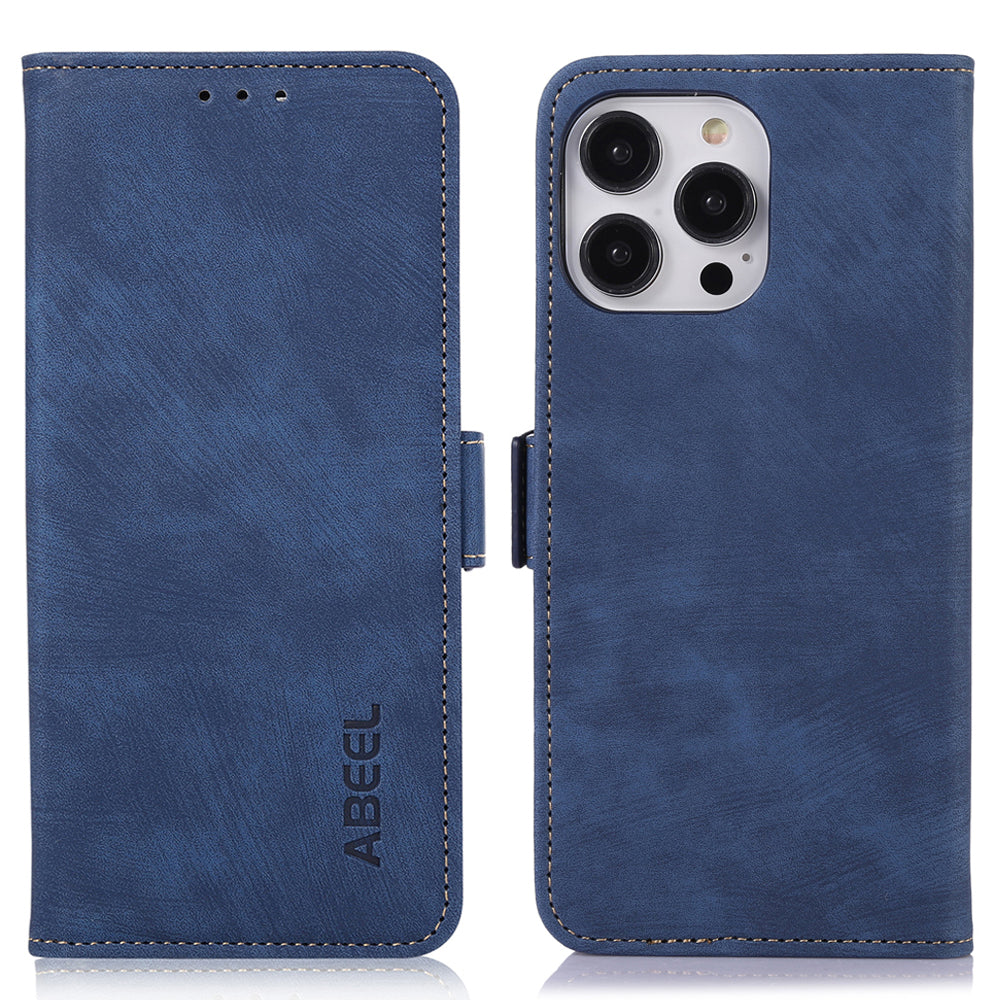 Ochranný kryt na peněženku ABEEL Retro Texture pro iPhone 14 Pro PU Kožený stojan Ochranný kryt na peněženku ABEEL Retro Texture pro iPhone 14 Pro PU Kožený stojan